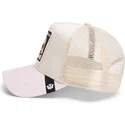cappellino-trucker-beige-e-rosa-teschio-the-cancelled-skull-whisper-the-farm-di-goorin-bros