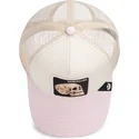 cappellino-trucker-beige-e-rosa-teschio-the-cancelled-skull-whisper-the-farm-di-goorin-bros