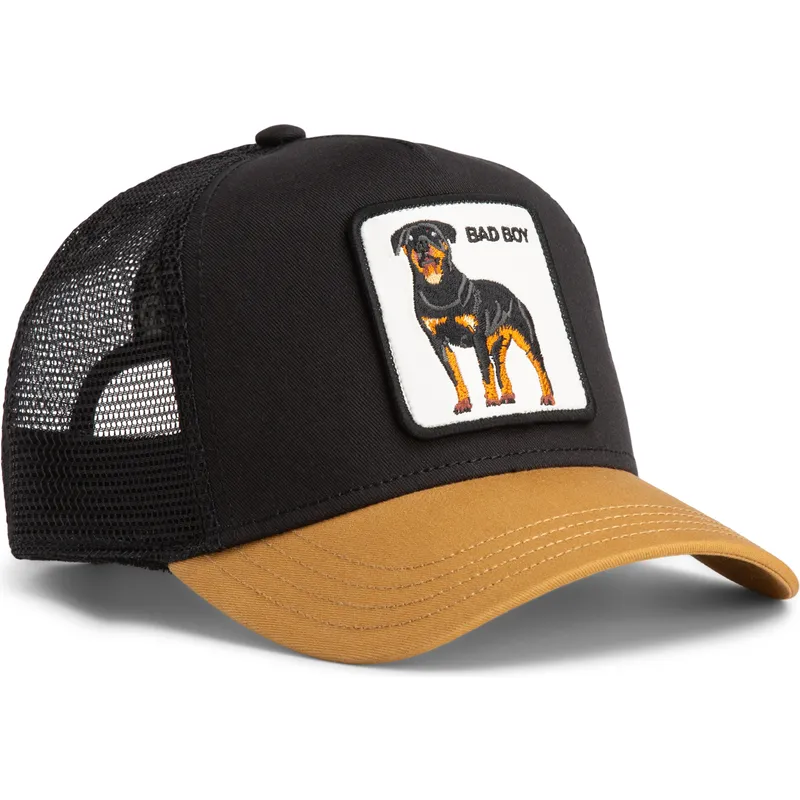 svart-och-brun-trucker-keps-hund-rottweiler-bad-boy-the-farm-fran-goorin-bros