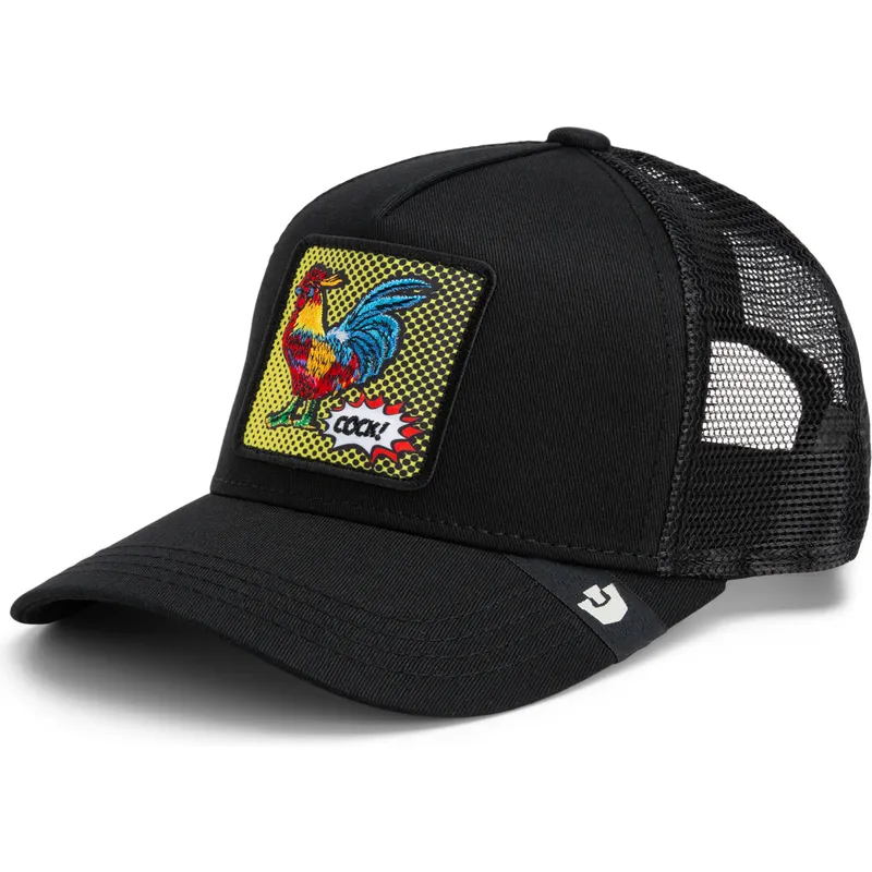 cappellino-trucker-nero-gallo-cock-rooster-pop-art-2-the-farm-di-goorin-bros