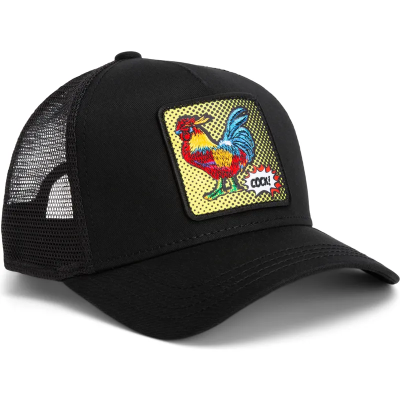czapka-trucker-czarna-kogut-cock-rooster-pop-art-2-the-farm-od-goorin-bros