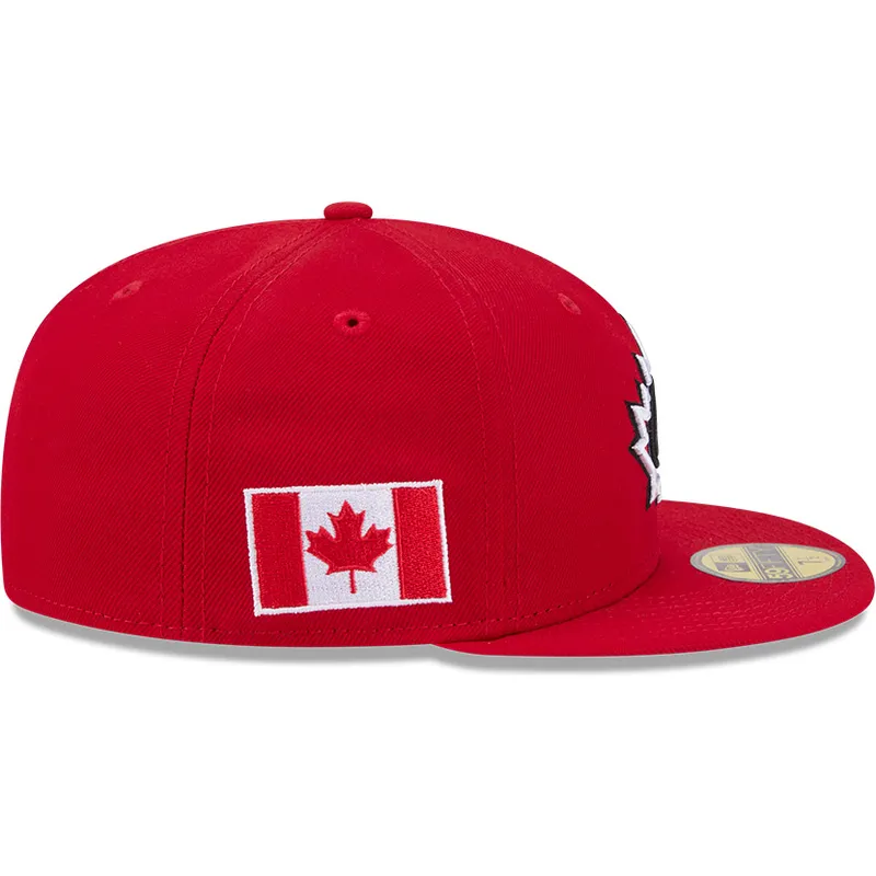 casquette-plate-rouge-ajustee-59fifty-canada-2026-world-baseball-classic-new-era