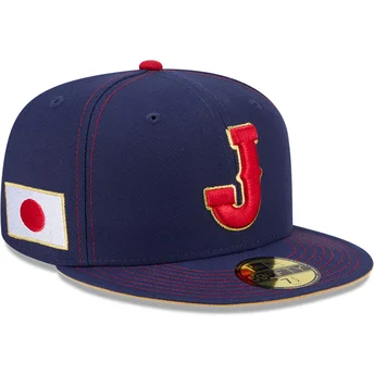 Gorra plana azul marino ajustada 59FIFTY Japan 2026 World Baseball Classic de New Era