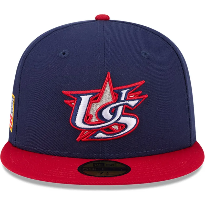 marinbla-och-rod-platt-keps-justerbar-59fifty-usa-2026-world-baseball-classic-fran-new-era