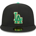 cappello-piatto-nero-aderente-59fifty-saint-patrick-s-day-dei-los-angeles-dodgers-mlb-di-new-era