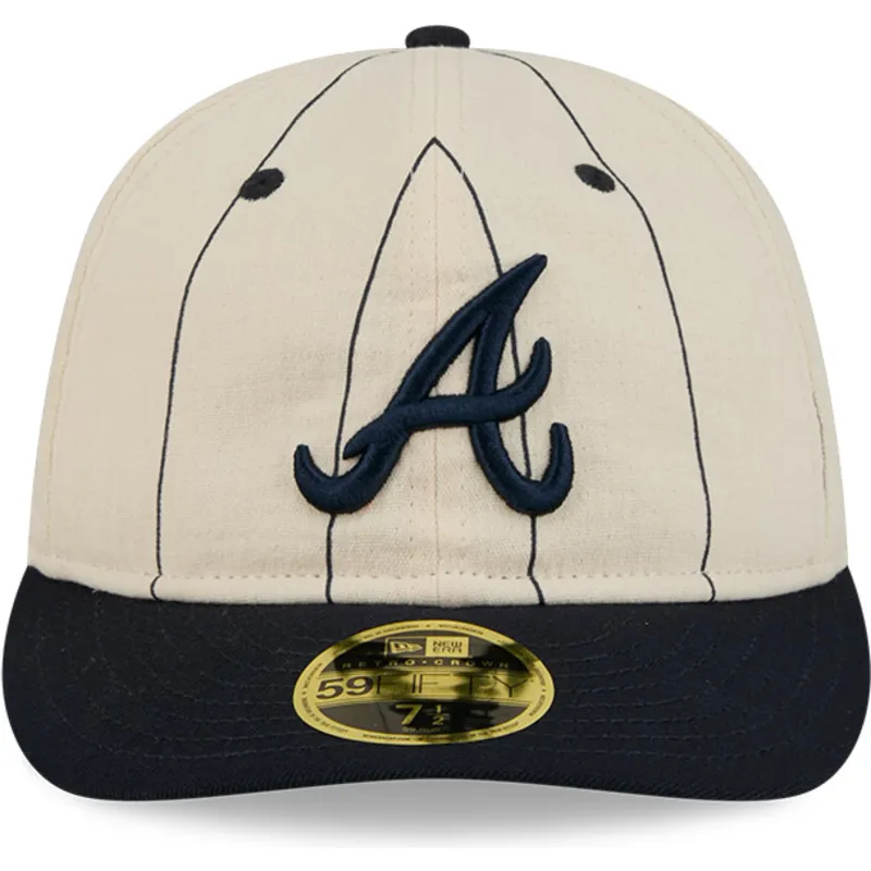 bojd-beige-justerad-keps-59fifty-retro-crown-linen-fran-atlanta-braves-mlb-av-new-era
