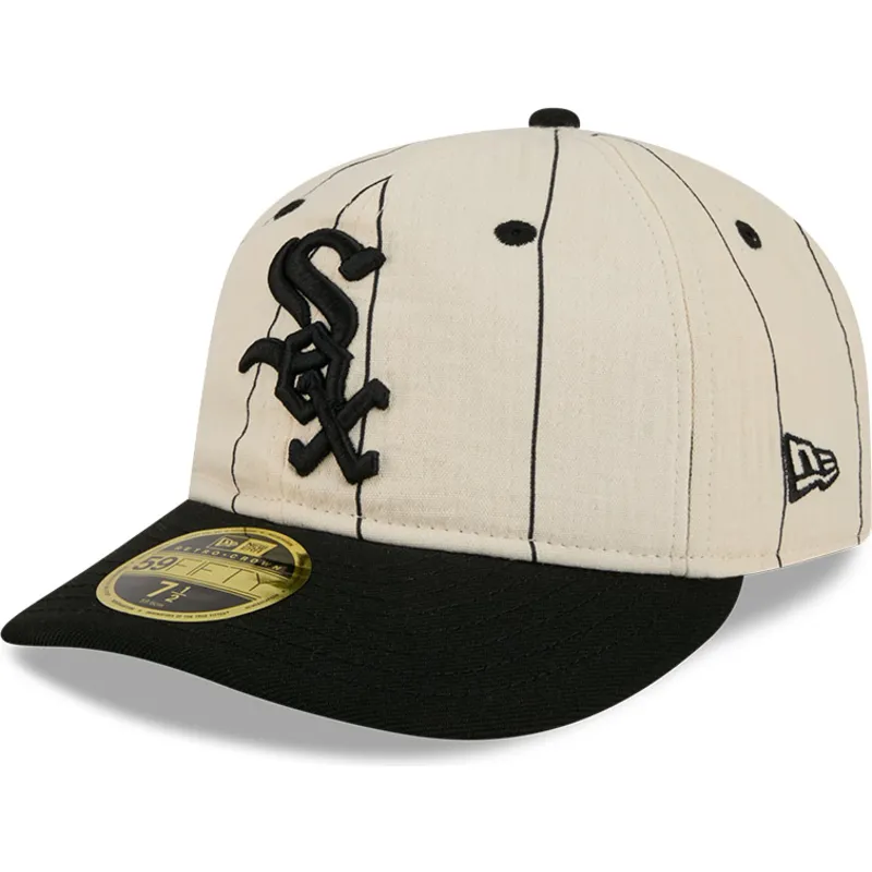 cappello-piatto-beige-chiuso-59fifty-retro-crown-linen-dei-chicago-white-sox-mlb-di-new-era