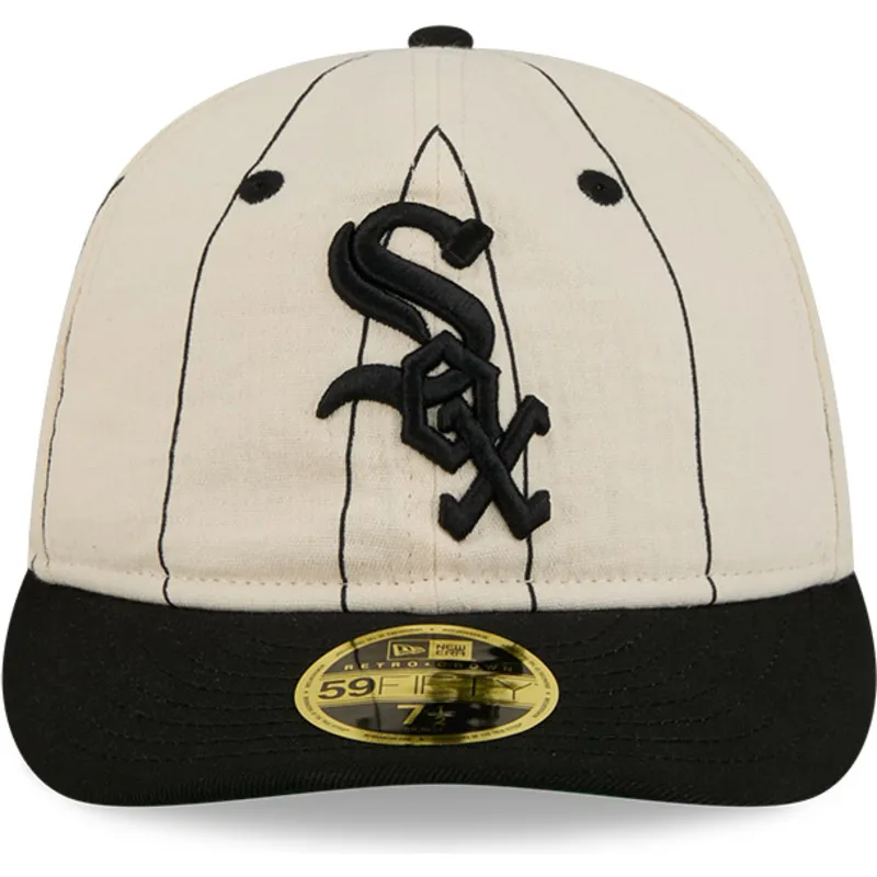 casquette-plate-beige-ajustee-59fifty-retro-crown-linen-chicago-white-sox-mlb-new-era