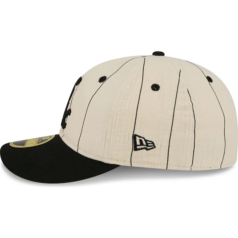 beige-angepasste-flache-kappe-59fifty-retro-crown-linen-der-chicago-white-sox-mlb-von-new-era