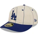 bezowa-dopasowana-czapka-z-zakrzywionym-daszkiem-59fifty-retro-crown-linen-los-angeles-dodgers-mlb-new-era