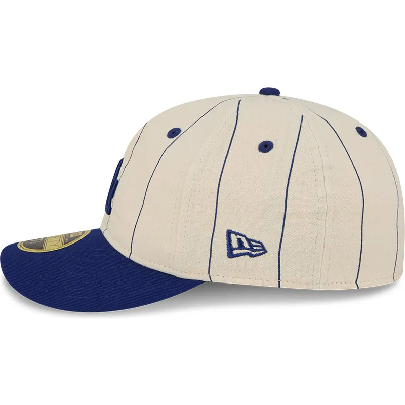 casquette-courbee-beige-ajustee-59fifty-retro-crown-linen-los-angeles-dodgers-mlb-new-era