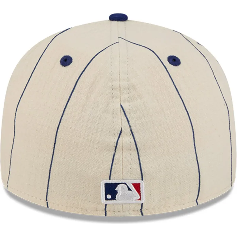casquette-courbee-beige-ajustee-59fifty-retro-crown-linen-los-angeles-dodgers-mlb-new-era