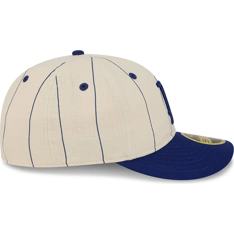 gorra-curva-beige-ajustada-59fifty-retro-crown-linen-de-los-angeles-dodgers-mlb-de-new-era