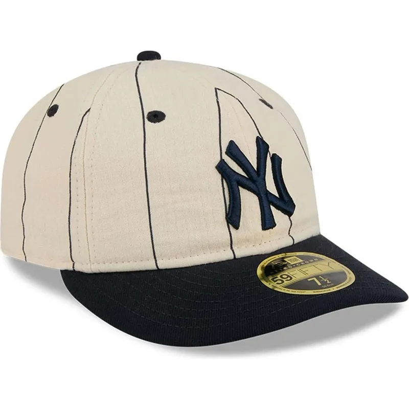 bezowa-dopasowana-czapka-z-zakrzywionym-daszkiem-59fifty-retro-crown-linen-new-york-yankees-mlb-new-era