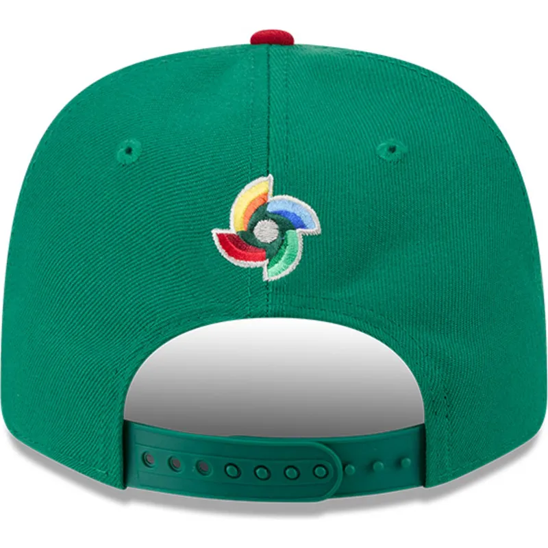 grune-und-rote-gebogene-kappe-snapback-9seventy-stretch-snap-mexico-2026-world-baseball-classic-von-new-era