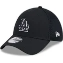 cappellino-trucker-nero-regolabile-con-logo-nero-39thirty-evergreen-neo-dei-los-angeles-dodgers-mlb-di-new-era
