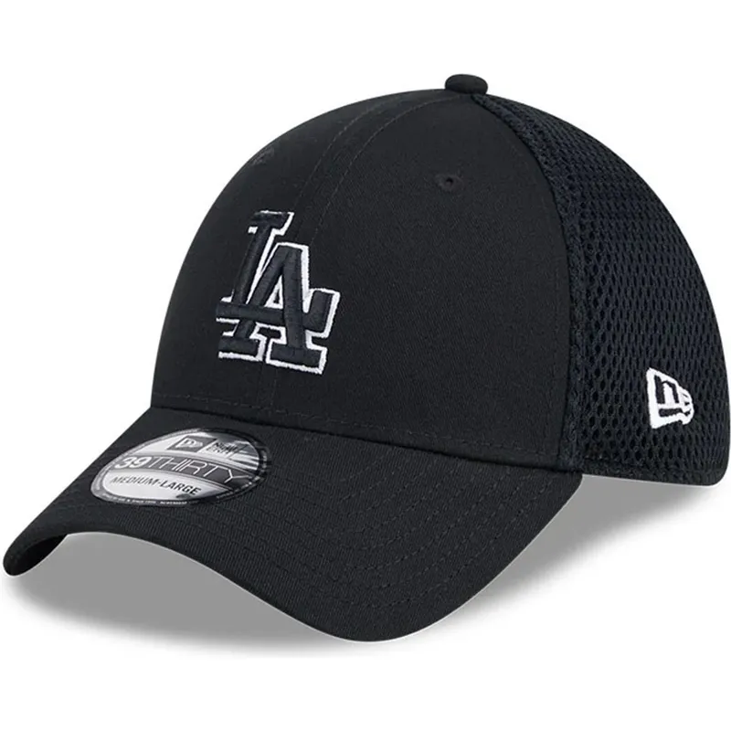 czarna-dopasowana-czapka-trucker-z-czarnym-logo-39thirty-evergreen-neo-los-angeles-dodgers-mlb-new-era