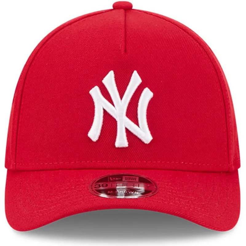 casquette-courbee-rouge-ajustee-39thirty-m-crown-a-frame-new-york-yankees-mlb-new-era
