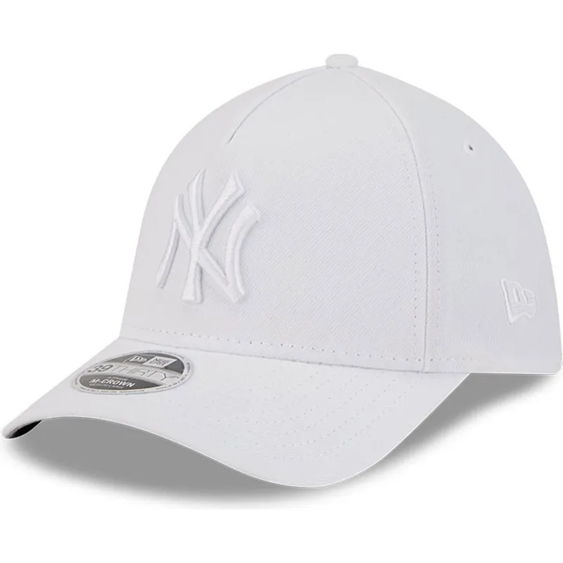 casquette-courbee-blanche-ajustee-avec-logo-blanc-39thirty-m-crown-a-frame-new-york-yankees-mlb-new-era