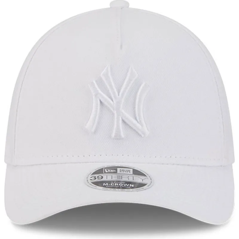 casquette-courbee-blanche-ajustee-avec-logo-blanc-39thirty-m-crown-a-frame-new-york-yankees-mlb-new-era