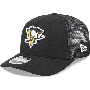 Cappellino trucker nero 9SEVENTY Stretch Snap Evergreen dei Pittsburgh Penguins NHL di New Era