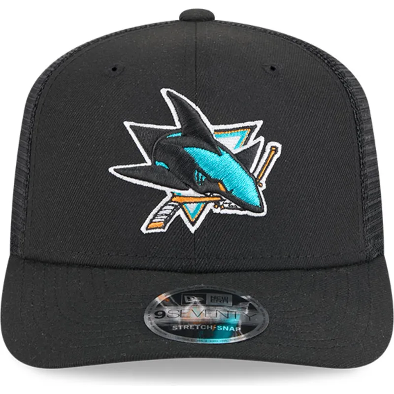 cappellino-trucker-nero-9seventy-stretch-snap-evergreen-di-san-jose-sharks-nhl-di-new-era