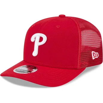 Rote Trucker-Kappe 9SEVENTY Stretch Snap Evergreen der Philadelphia Phillies MLB von New Era