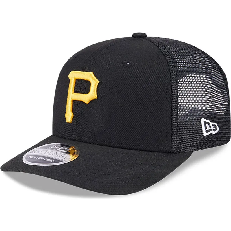 schwarze-trucker-kappe-9seventy-stretch-snap-evergreen-der-pittsburgh-pirates-mlb-von-new-era