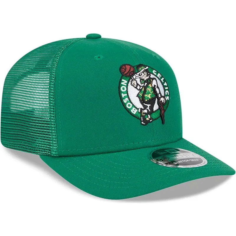 casquette-trucker-verte-9seventy-stretch-snap-evergreen-boston-celtics-nba-new-era