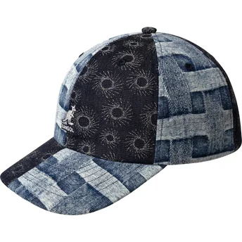 Casquette courbée bleue ajustable Denim Mashup Blue Picnic Kangol
