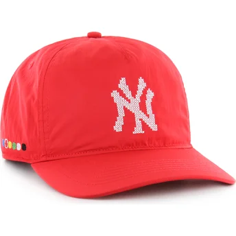 Cappellino visiera curva rosso snapback Hitch LC Eight Bit Hero di New York Yankees MLB di 47 Brand