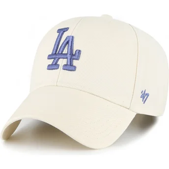 Beige gebogene Snapback-Kappe mit blauem MVP-Logo der Los Angeles Dodgers MLB von 47 Brand