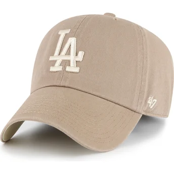 Gorra curva marrón ajustable Clean Up Ballpark Portabella de Los Angeles Dodgers MLB de 47 Brand
