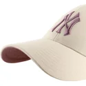 cappellino-curvo-beige-snapback-con-logo-viola-mvp-ballpark-dei-new-york-yankees-mlb-di-47-brand