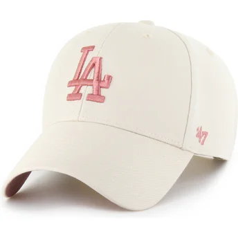 Cappellino curvo beige snapback con logo rosa MVP Ballpark dei Los Angeles Dodgers MLB di 47 Brand