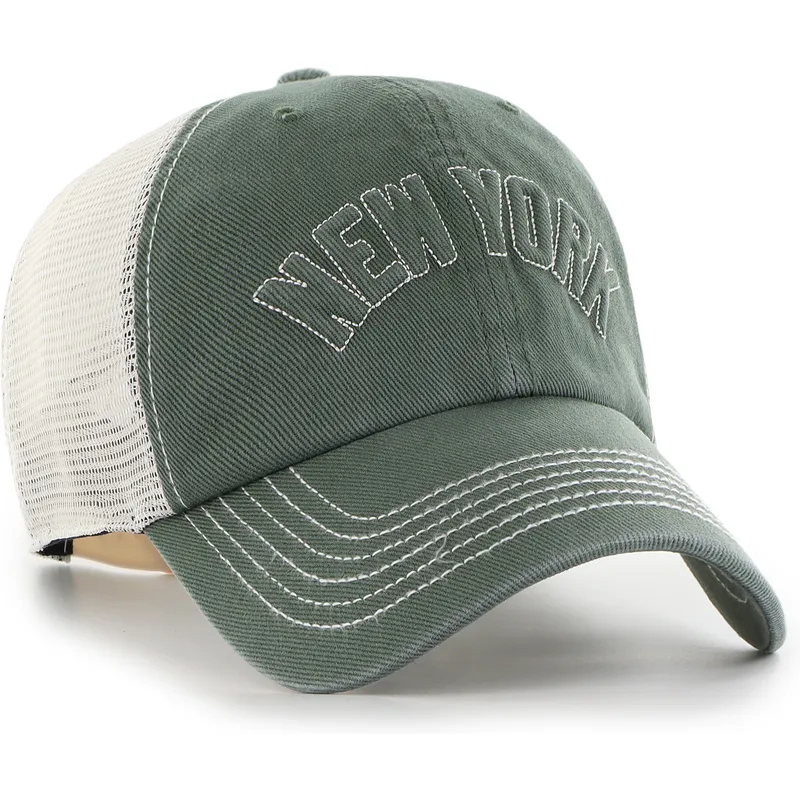 casquette-trucker-verte-clean-up-trailer-script-mesh-new-york-yankees-mlb-47-brand