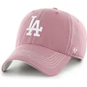 casquette-courbee-rose-ajustable-clean-up-contrast-stitch-los-angeles-dodgers-mlb-47-brand