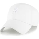 47-brand-curved-brim-white-logo-clean-up-contemporary-two-tone-new-york-yankees-mlb-white-adjustable-cap