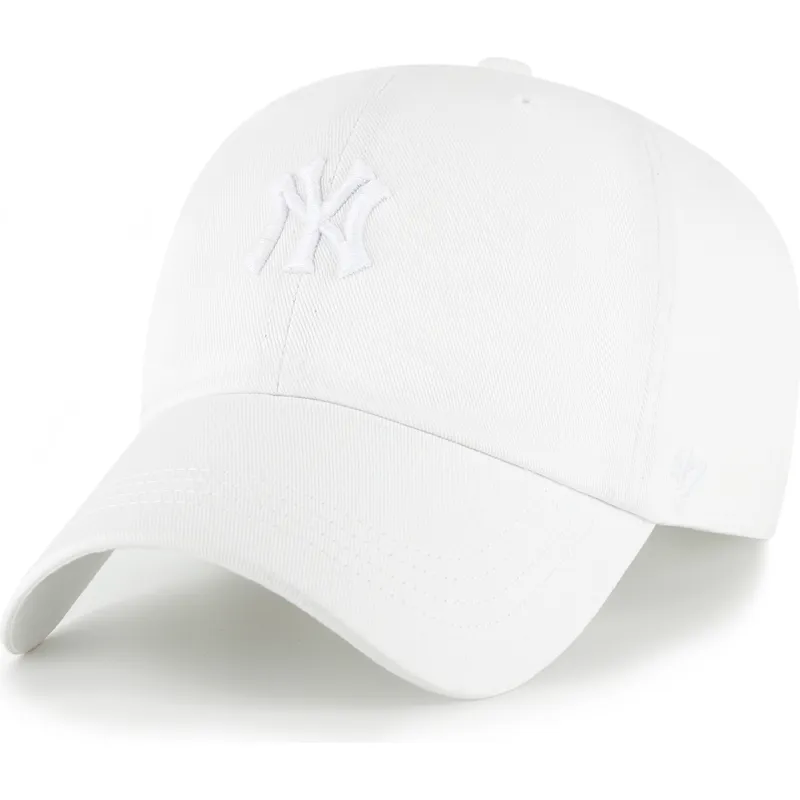 cappellino-curvo-bianco-regolabile-con-logo-bianco-clean-up-contemporary-two-tone-dei-new-york-yankees-mlb-di-47-brand