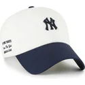 cappellino-curvo-beige-e-blu-marino-regolabile-clean-up-contemporary-two-tone-dei-new-york-yankees-mlb-di-47-brand