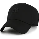 47-brand-curved-brim-black-logo-clean-up-contemporary-two-tone-new-york-yankees-mlb-black-adjustable-cap