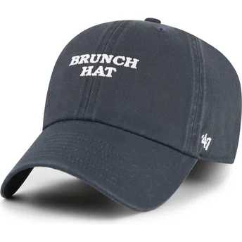 Cappellino curvo blu marino regolabile Brunch Hat Clean Up Phrase Base Runner Icon di 47 Brand
