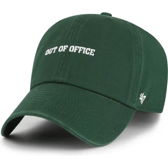Gorra curva verde ajustable Out Of Office Phrase Clean Up Base Runner Icon de 47 Brand