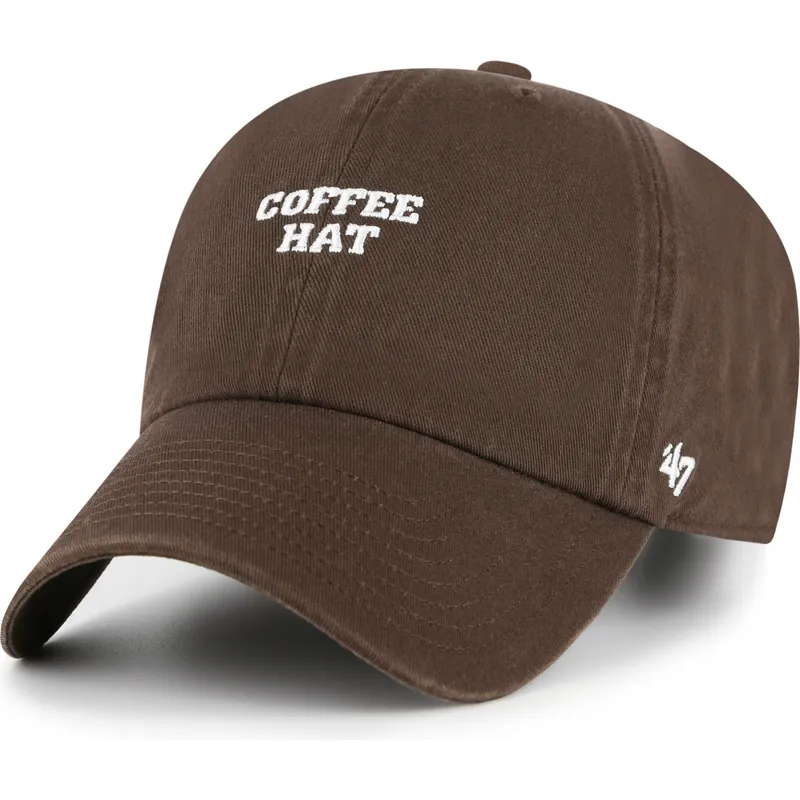 casquette-courbee-marron-ajustable-coffee-hat-phrase-clean-up-base-runner-icon-47-brand