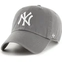 cappellino-curvo-grigio-regolabile-clean-up-no-loop-label-dei-new-york-yankees-mlb-di-47-brand