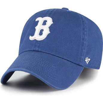Cappellino curvo blu regolabile Clean Up No Loop Label dei Boston Red Sox MLB di 47 Brand