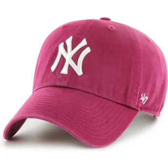 Röd justerbar böjd keps Clean Up Galaxy New York Yankees MLB av 47 Brand