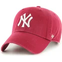 cappellino-curvo-rosso-scuro-regolabile-clean-up-dei-new-york-yankees-mlb-di-47-brand