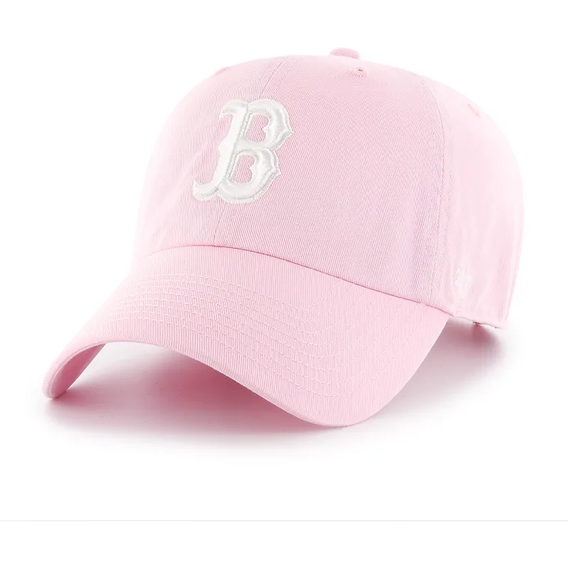 casquette-courbee-rose-ajustable-clean-up-boston-red-sox-mlb-47-brand