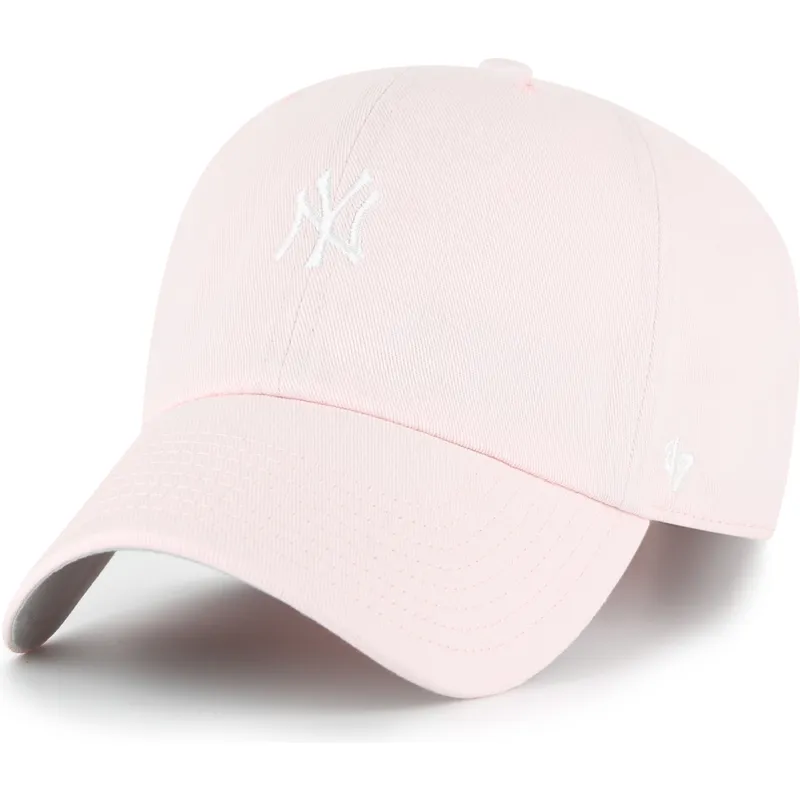cappellino-curvo-rosa-chiaro-regolabile-clean-up-base-runner-dei-new-york-yankees-mlb-di-47-brand